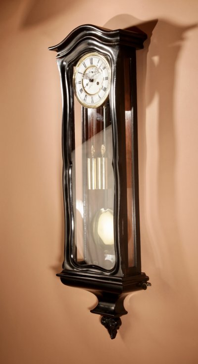  Viennese-style wall regulator clock, Austria/Black Forest Germany circa 1850-80.
