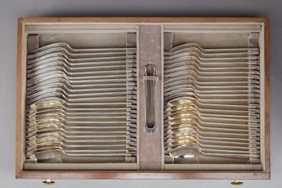 FLATWARE CHRISTOFLE SILVER-PLATED METAL CUTLERY SET GABON MODEL