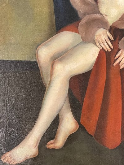 Leonid FRECHKOP (1897–1982), „Akt im Pelzmantel“