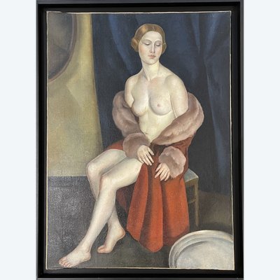 Leonid FRECHKOP (1897–1982), „Akt im Pelzmantel“