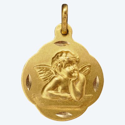 Médaille Ange, Or Jaune 18 Carats.
