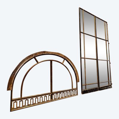 Porta a doppio vetro con traverso