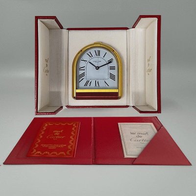 Splendido orologio-sveglia Cartier Romane Pendulette degli anni '80. Prodotto in Svizzera