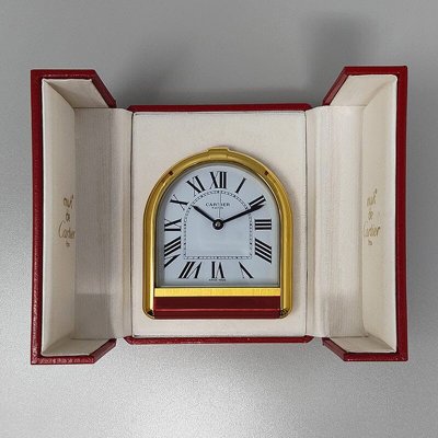 Splendido orologio-sveglia Cartier Romane Pendulette degli anni '80. Prodotto in Svizzera