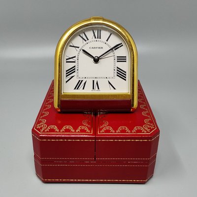 Splendido orologio-sveglia Cartier Romane Pendulette degli anni '80. Prodotto in Svizzera