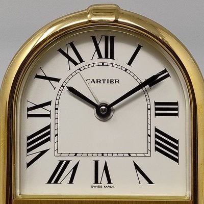 Splendido orologio-sveglia Cartier Romane Pendulette degli anni '80. Prodotto in Svizzera