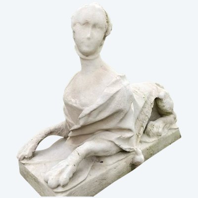 Coppia di statue Chimera in pietra ricostruita nello stile del XIX secolo