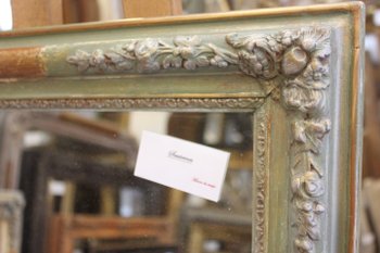 Small mirror restoration, patina, gold and mercury 43 x 55 cm