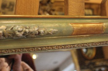 Small mirror restoration, patina, gold and mercury 43 x 55 cm