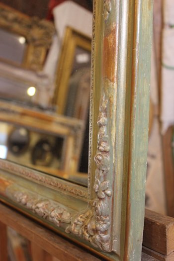 Small mirror restoration, patina, gold and mercury 43 x 55 cm