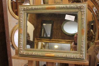 Small mirror restoration, patina, gold and mercury 43 x 55 cm
