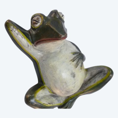 Large Polychrome Bronze Frog 