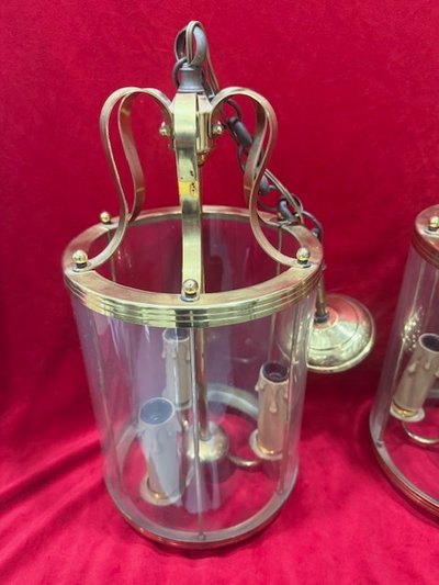 Pair of 20th century vestibule lanterns