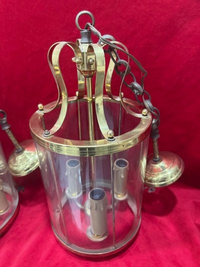 Pair of 20th century vestibule lanterns