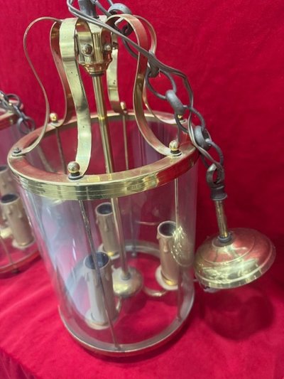 Pair of 20th century vestibule lanterns