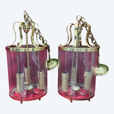 Pair of 20th century vestibule lanterns