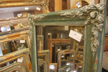 Antique rectangle mirror, patina and mercury 58 x 74
