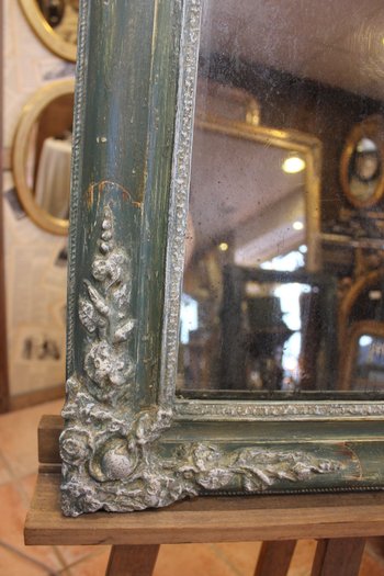 Antique rectangle mirror, patina and mercury 58 x 74