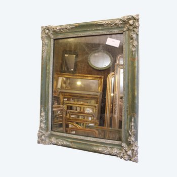 Antique rectangle mirror, patina and mercury 58 x 74