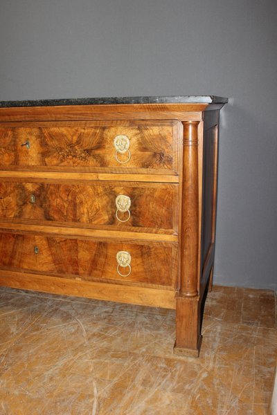 Cassettiera Impero in Noce XIX secolo