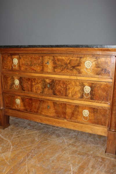Cassettiera Impero in Noce XIX secolo