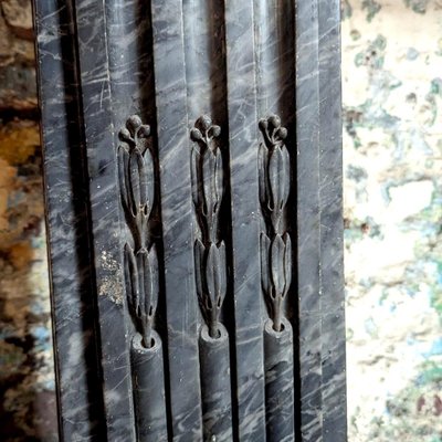 Louis XVI Fireplace in Grey Marble