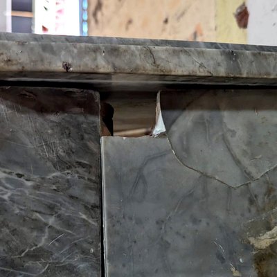 Louis XVI Fireplace in Grey Marble