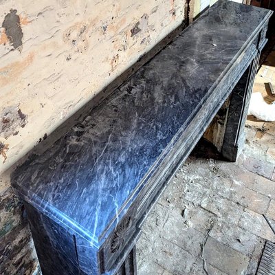 Louis XVI Fireplace in Grey Marble