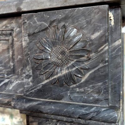 Louis XVI Fireplace in Grey Marble