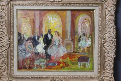Öl auf Holz, Das Foyer der Oper von Cosson