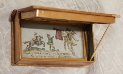 Straw marquetry box imitation romantic book print 18th century
