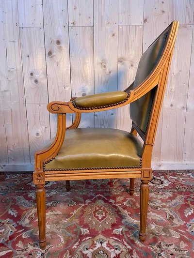 Sedia da ufficio in pelle Louis XVI