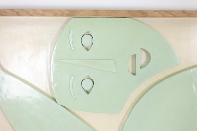 Pannello intagliato in lacca color celadon. Contemporaneo. Codice articolo: LS61863368P