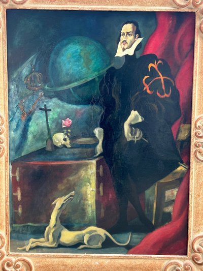 Grand Tableau Portrait En Pied Dans L’esprit Du XVIIème Vers 1920-40