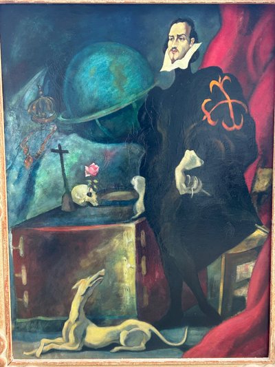 Grand Tableau Portrait En Pied Dans L’esprit Du XVIIème Vers 1920-40