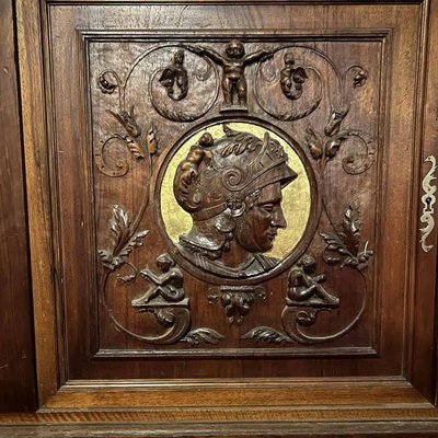 Norman Library Woodwork in Louis XIII Style in Walnut and Gilding