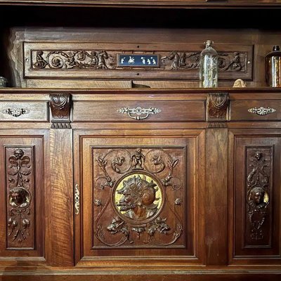 Norman Library Woodwork in Louis XIII Style in Walnut and Gilding