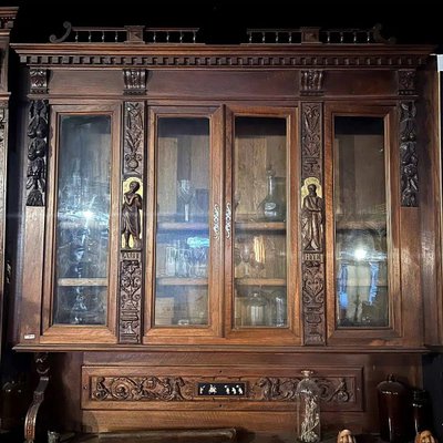 Norman Library Woodwork in Louis XIII Style in Walnut and Gilding