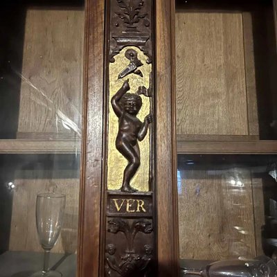 Norman Library Woodwork in Louis XIII Style in Walnut and Gilding