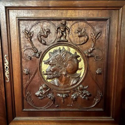 Norman Library Woodwork in Louis XIII Style in Walnut and Gilding