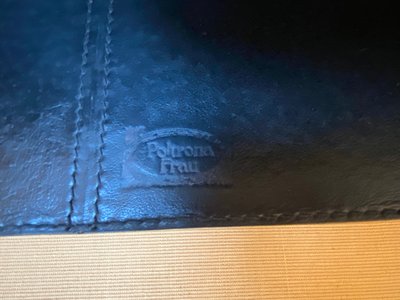 Pair of black leather sofas produced by Poltrona Frau, circa 1980/1990.