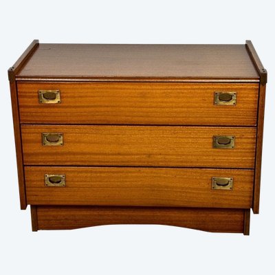 Cassettiera marina in teak impiallacciato Gautier France 1960