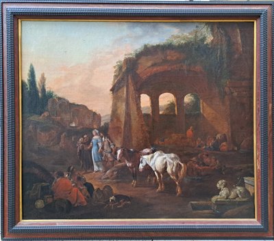 Johann Heinrich Roos (1631-1685), Die Wahrsagerin in den römischen Ruinen