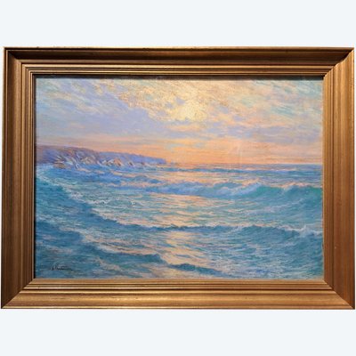 Arsène Chabanian (1864-1949), Setting Sun, Pastel