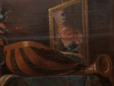 18. Jahrhundert(?) Türaufsatz, Allegorie der Künste