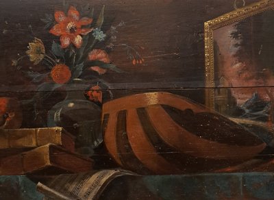 18. Jahrhundert(?) Türaufsatz, Allegorie der Künste
