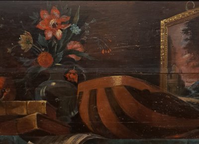 18. Jahrhundert(?) Türaufsatz, Allegorie der Künste