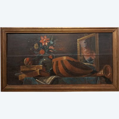 18. Jahrhundert(?) Türaufsatz, Allegorie der Künste