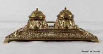  Gilded bronze inkwell, in the Renaissance style - Late 19th century