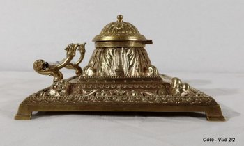  Gilded bronze inkwell, in the Renaissance style - Late 19th century